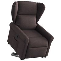 vidaxl sillon reclinable elevable tela marron oscuro