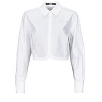 karl lagerfeld camisa crop poplin shirt para mujer