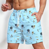 bermudas graficas de arboles de coco para hombres con bolsillos bermudas informales con cordon para la playa vacaciones de verano y surf