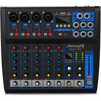 audibax mg06 usb mesa de mezclas 6 canales con bluetoothmp3usb rec y efectos