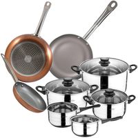 san ignacio toledo bateria de cocina 8 piezas  optimum plus set de 3 sartenes