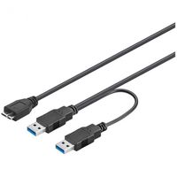 goobay cable micro usb b a 2xusb 30 30cm negro