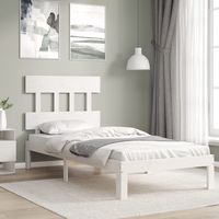 vidaxl estructura de cama sin colchon madera de pino blanca 90x200 cm