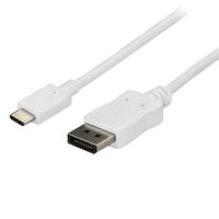 startech cable de usb-c a displayport 4k 60hz 18m blanco