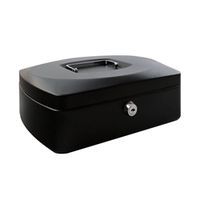 q-connect cash box 12 inch black ref kf02604