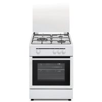 vitrokitchen cb5530bn cocina de gas natural 3 zonas  horno blanca