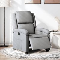 vidaxl sillon reclinable electrico tela gris claro