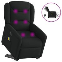 vidaxl sillon de masaje electrico reclinable elevable tela negro