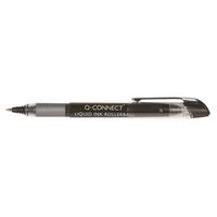 q-connect liquid ink rollerball pen fine black pack of 10 - kf50139