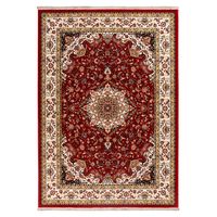 alfombra clasica de pura lana virgen rojo 70x200cm