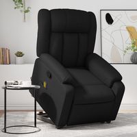 vidaxl sillon reclinable de masaje de pie cuero artificial negro