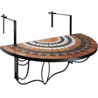 mesa plegable de balcon para macetas mosaico 75x65x62cm acero terracot