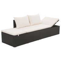 vidaxl tumbona de jardin con cojines y almohadas ratan sintetico negro