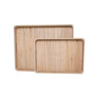 set de 2 bandejas de madera rectangulares