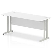 impulse 1600600 rectangle silver cantilever leg desk white - mi002198