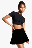 faux suede mini pleated skirt negro