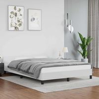 vidaxl estructura de cama con cabecero sin colchon blanco 140x200 cm