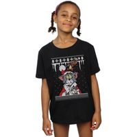 dessins animes camiseta manga larga christmas fair isle para nina