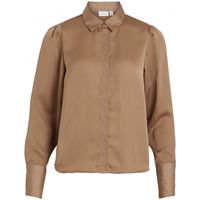 vila blusa shirt renny ls - walnut para mujer