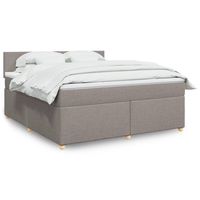 vidaxl cama box spring con colchon tela gris taupe 180x200 cm