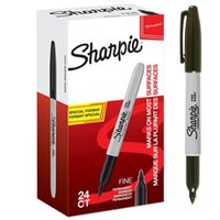 sharpie permanent markers fine black pack of 24 2077128