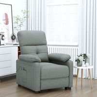 vidaxl sillon reclinable electrico de tela gris oscuro