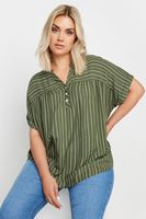 yours blusa viscosa verde de rayas mujer curvy y tallas grandes yours