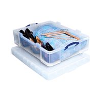 really useful plastic storage box with lid 70 litre - ref 70c