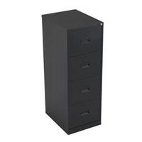 legato steel 4 drawer filing cabinet - black ref tcs4fc-bk