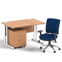 impulse 1200 desk oakwhite cantilever 2 drawer mobile ped blue chair