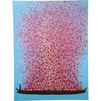 cuadro touched flower boat azul rosa 120x160cm