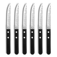 estuche de 6 cuchillos carne  negro