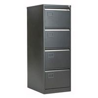 bisley 4 drawer contract steel filing cabinet - black - aoc4blk