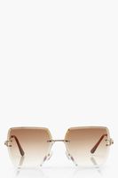 gafas de sol oversize cuadradas con lentes marrones marron