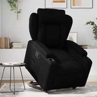 vidaxl sillon reclinable elevable cuero artificial negro