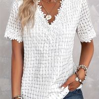 blusa de manga corta y cuello en v elegante y suelta para primavera y verano ropa de mujer