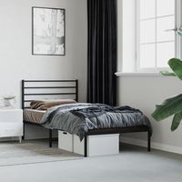 vidaxl estructura cama sin colchon con cabecero metal negro 90x190 cm