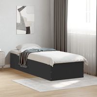 vidaxl estructura de cama madera de ingenieria negra 100x200 cm