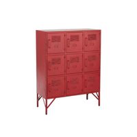 armario 9 puertas en metal rojo - l86cm