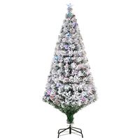 homcom arbol de navidad 180cm artificial arbol pino natural de blanco nevado con soporte de metal luces led 230 ramas