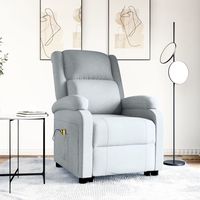 vidaxl sillon de masaje elevable tela gris claro