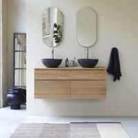 mueble para lavabo de roble macizo de 120 cm