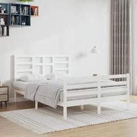 vidaxl estructura de cama sin colchon madera maciza blanco 120x200 cm