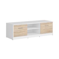 mueble tv 2 puertas estratificado marron blanco