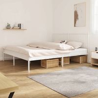 vidaxl estructura cama sin colchon con cabecero metal blanco 183x213cm