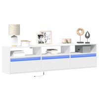 vidaxl mueble de tv de pared con led blanco 180x31x45 cm