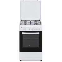 svan skkg4500tm cocina de gas con horno 4 zonas 55l con tapa 50cm blanco