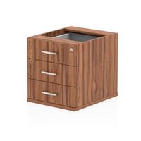 impulse fixed pedestal 3 drawer walnut - i001644