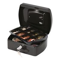 q-connect cash box 8 inch black ref kf02602