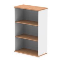 impulse 1200mm bookcase oak and white